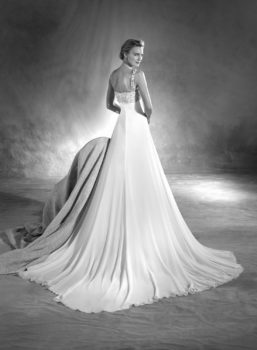 Empire waist A line skirt , square neckline wedding dress Modes Bridal NZ