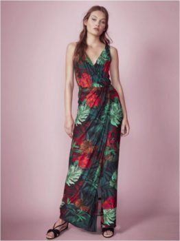 Tropical print Maxi dress in wrap style.JPG