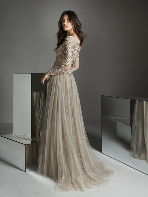 Lace sleeve long dress.JPG