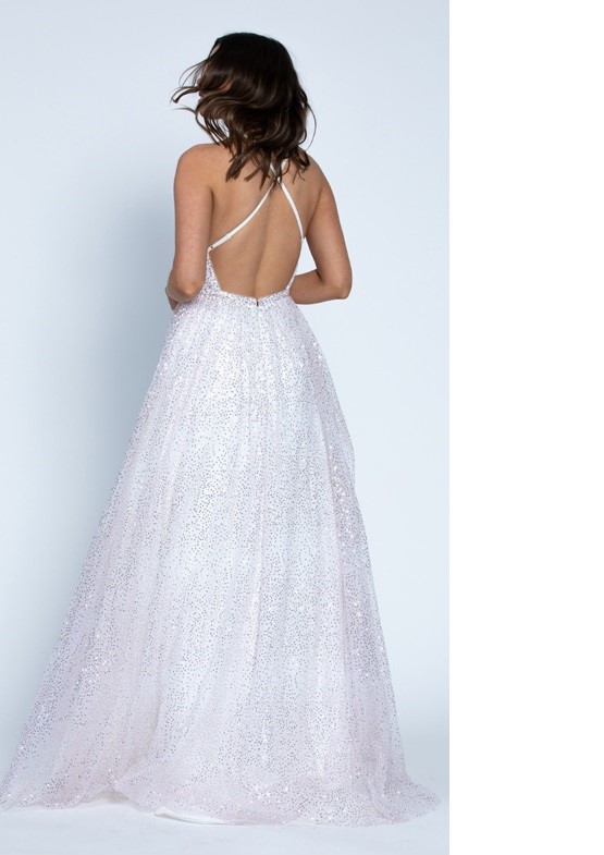 v-neck and tulle skirt with low back Gown.JPG