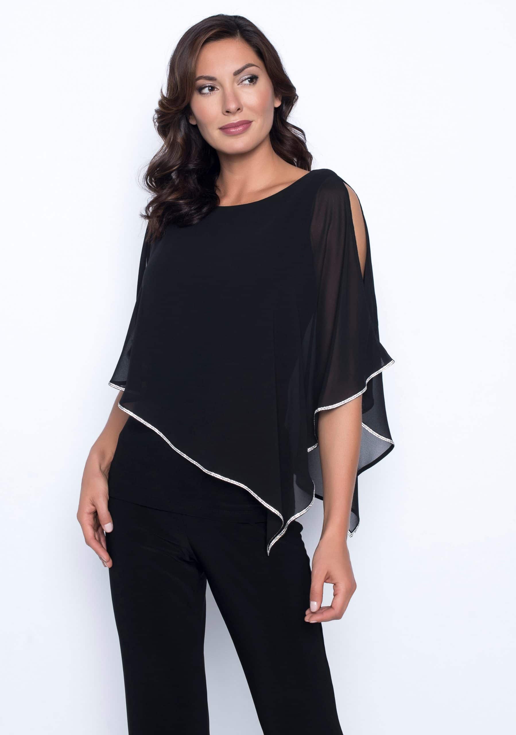 Stylish pullover with silver embellished edges TOP.JPG