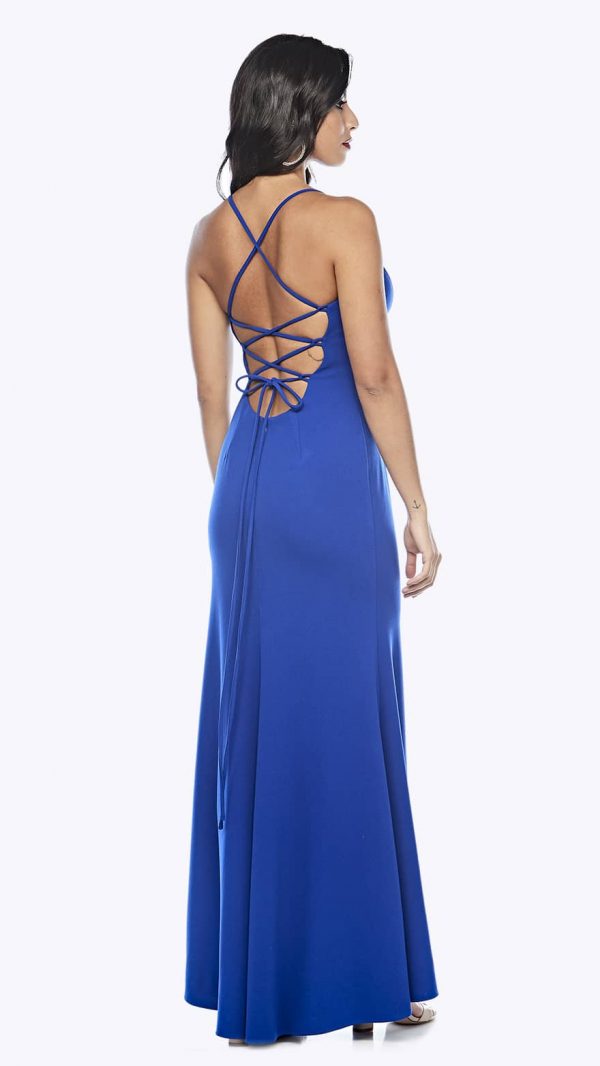 Spaghetti strap dress with thigh-high split and criss-cross lace-up back.JPG