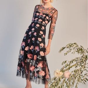 Floral Tulle Dress with long sleeves.JPG
