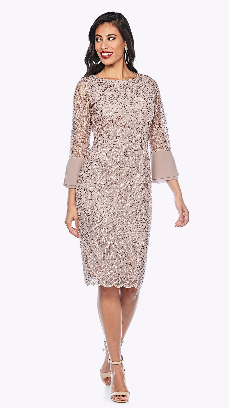 Sequin lace dress WITH 3/4 sleeves.JPG
