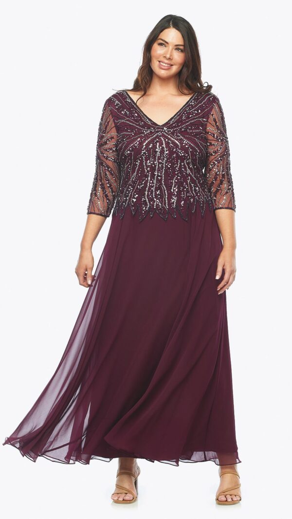 Sequin beaded bodice with flowing georgette long skirt.JPG