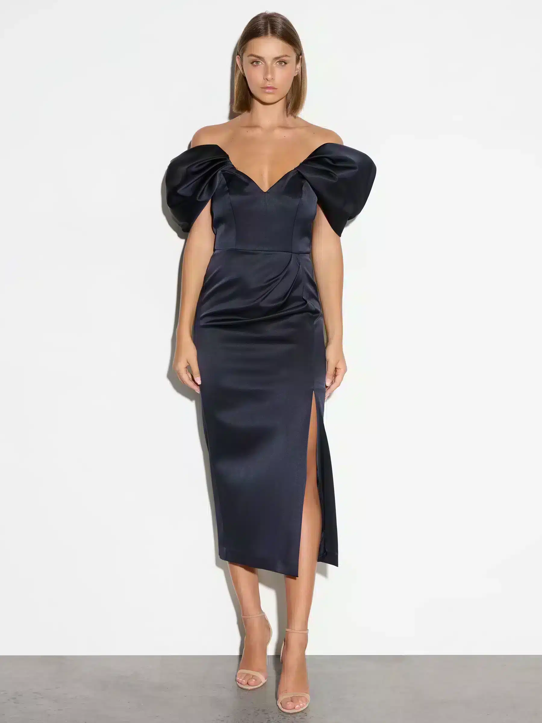 off-shoulder bodice with beautifully draped sleeves .JPG