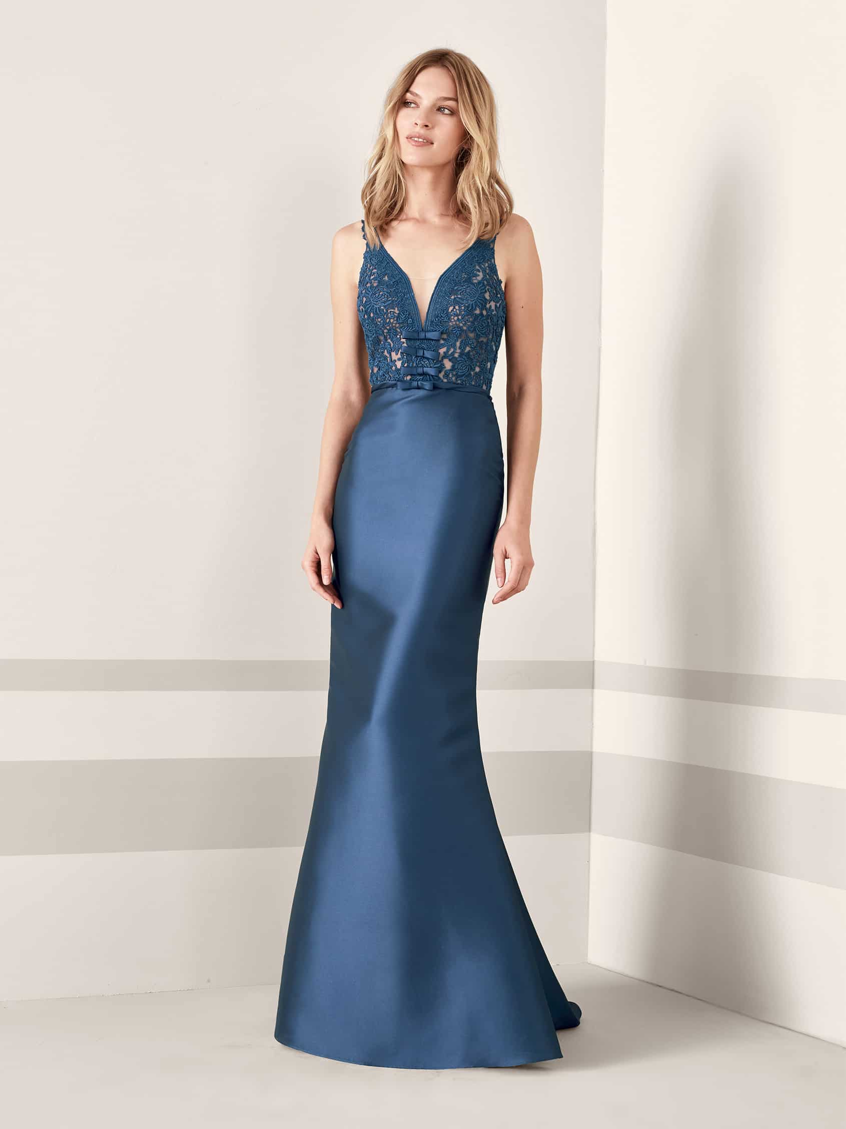 Embroidered Mikado Mermaid Gown with Open Back.JPG