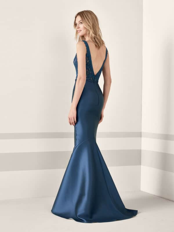 Embroidered Mikado Mermaid Gown with Open Back.JPG