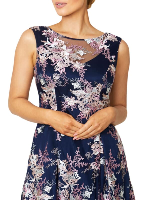 Pink and Navy A-Line Dress.JPG