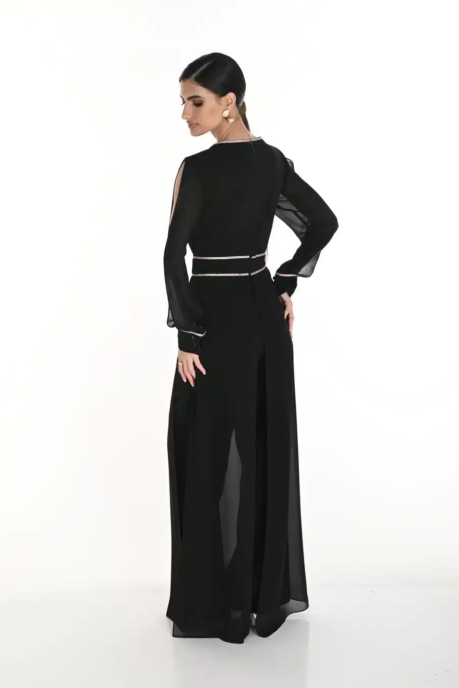Full-Length Jumpsuit with Rose Gold Jewel Embellishments FLJS4.JPG
