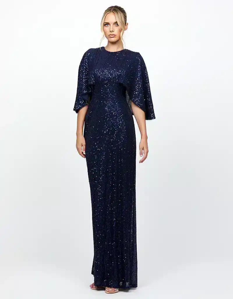 Sequin High-Neck Gown with Cape Sleeves.JPG
