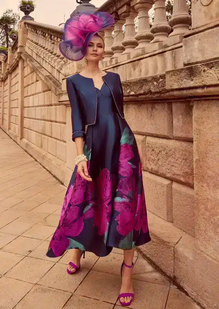A-Line Ankle-Length Dress with Jacket VIDR992519.JPG