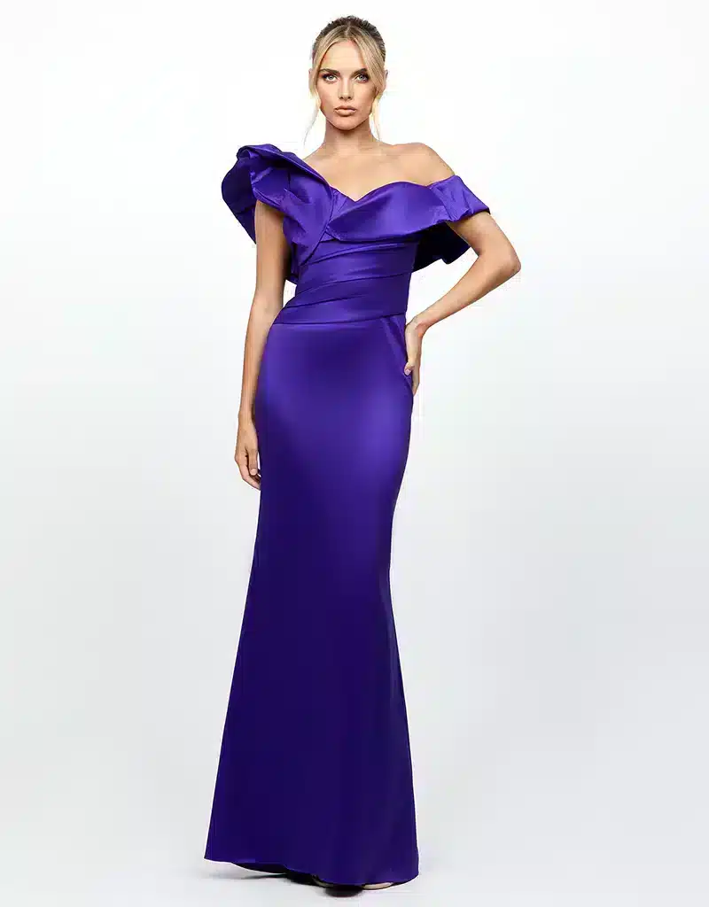 Asymmetric Satin Fishtail Gown with Sculpted Sleeve B7921L.JPG