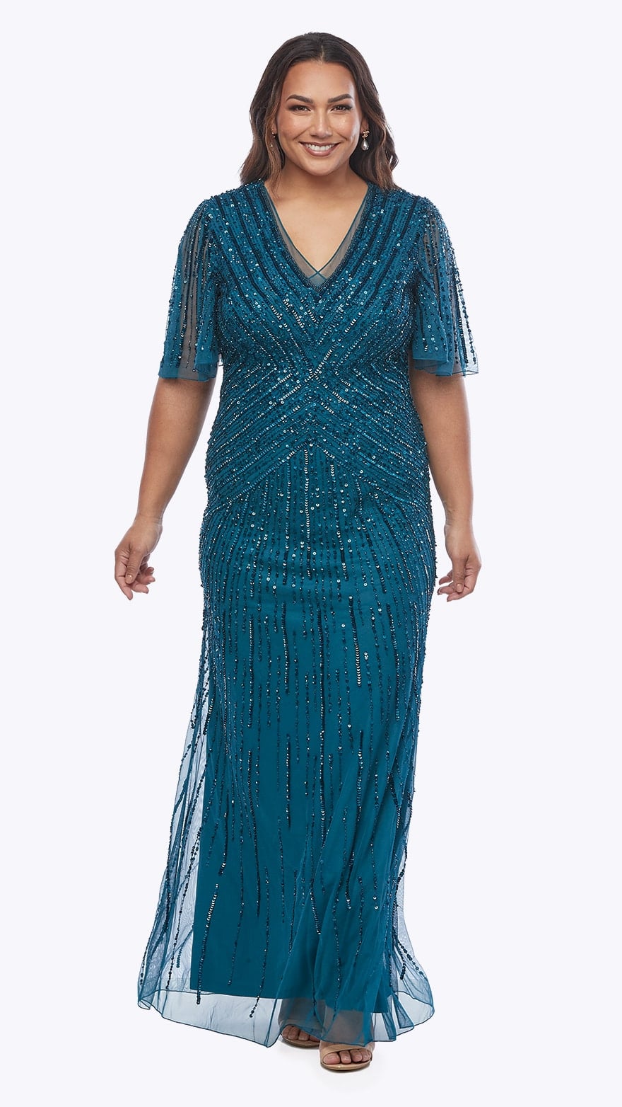 Beaded V-Neck Long Dress LJDR21.JPG