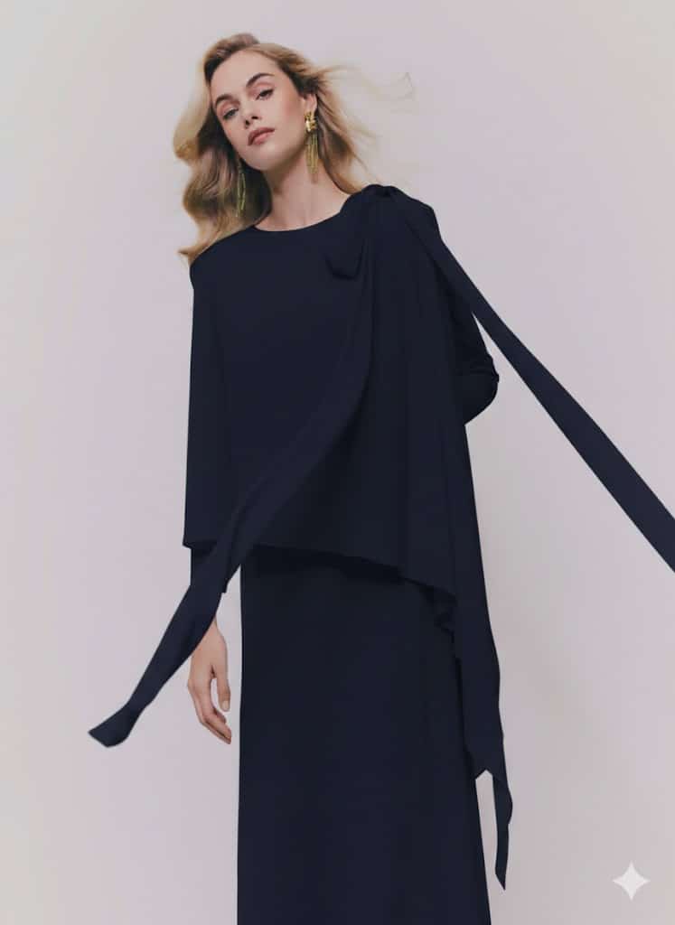 princess polly baby blue dress Chiffon Asymmetric Cape Overlay Stain Dress Women High Neck Flowy Sleeve  2025 Summer Elegant Vestido Evening Party Lady Gown main image 1