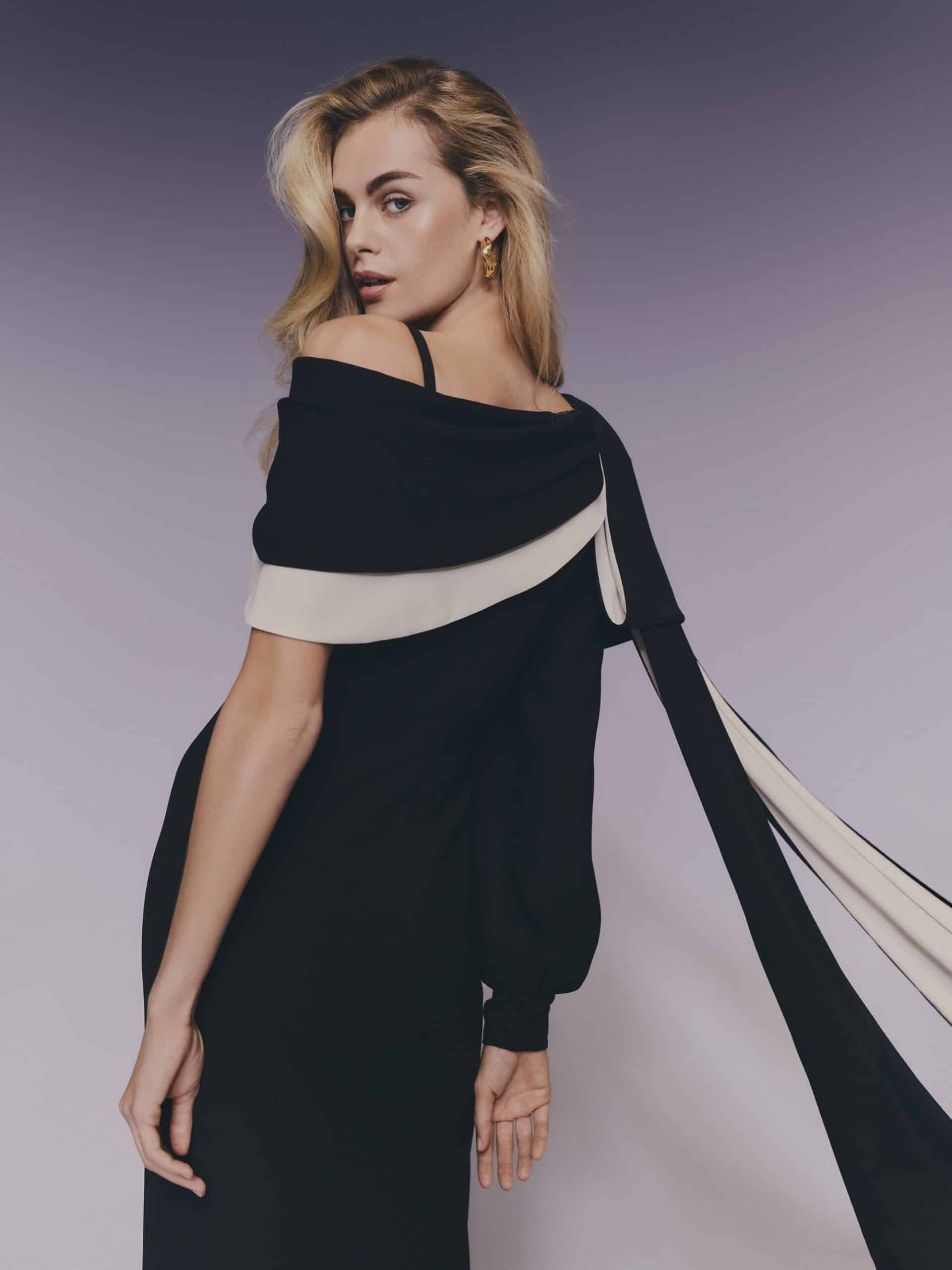 Black Evening Gown with Wide Almond-Trim PNDR20.JPG