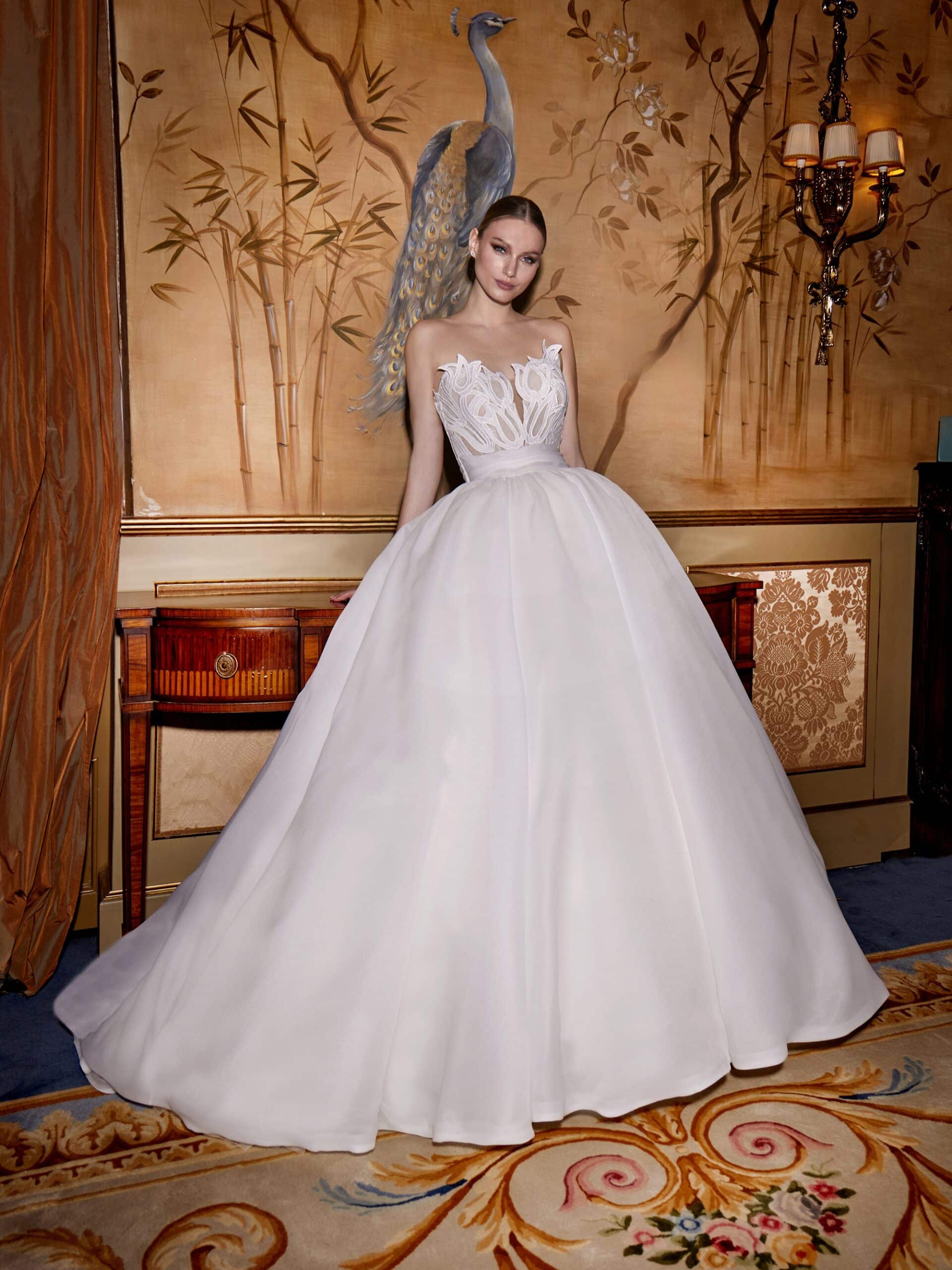 Strapless Princess Organza Gown with Lace Bodice.JPG