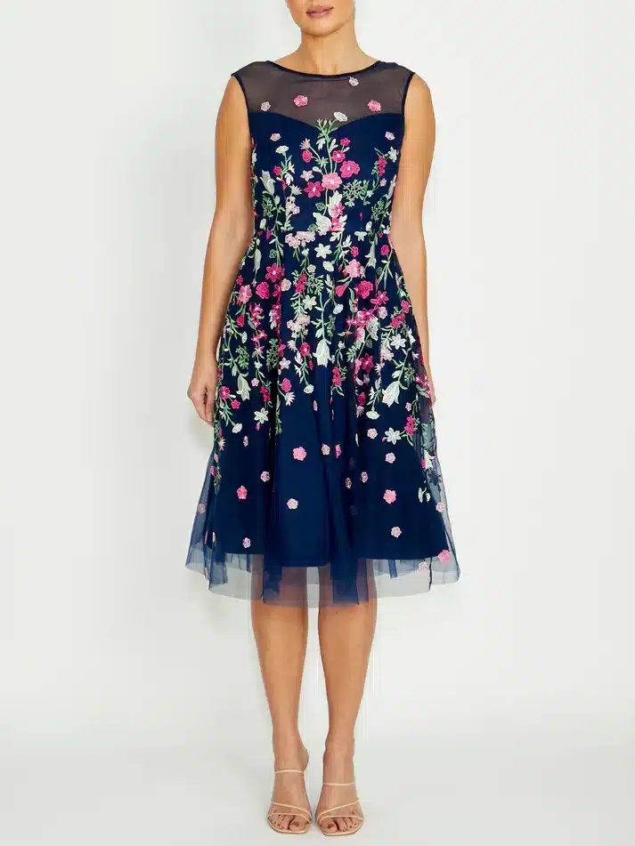 Navy and Pink A-LINE Dress ACDR22.JPG