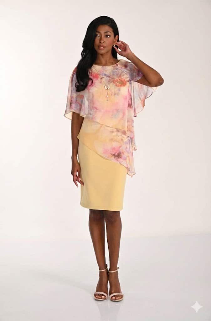 Floral Knee-Length Sheath Dress FLDR50.JPG