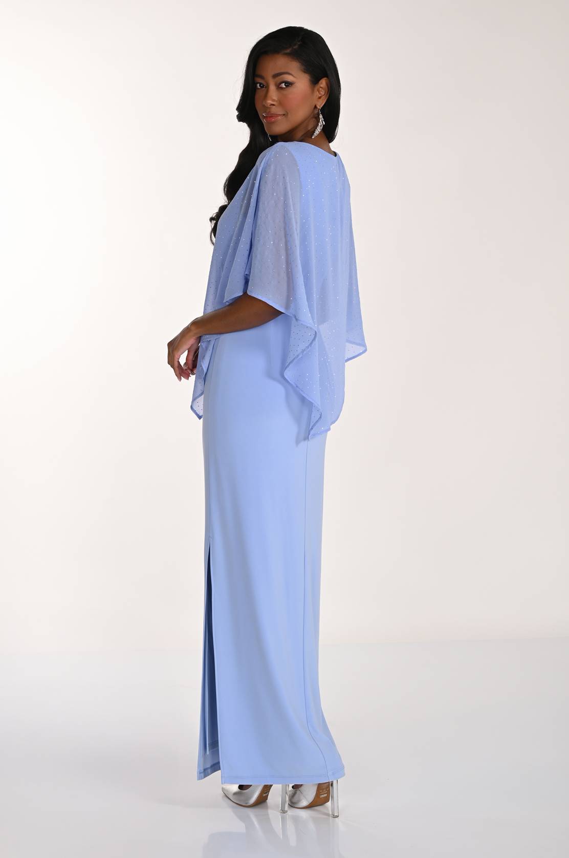 Embellished Cape Overlay Long Dress FLDR60.JPG
