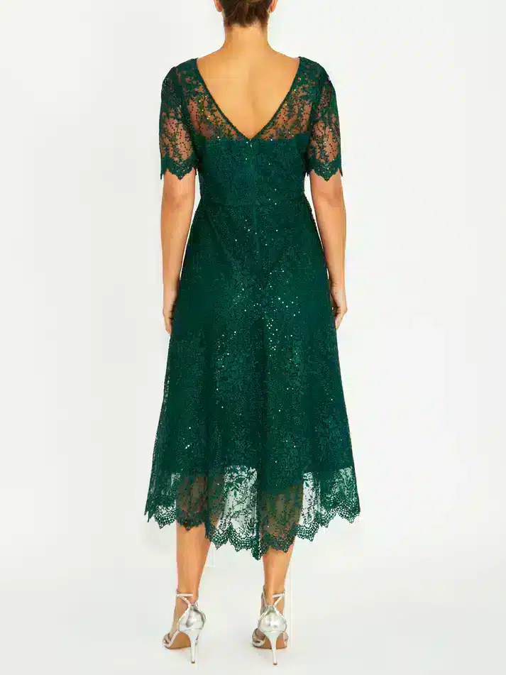 Forest Green Sequin Hi-Low Dress ACDR43.JPG
