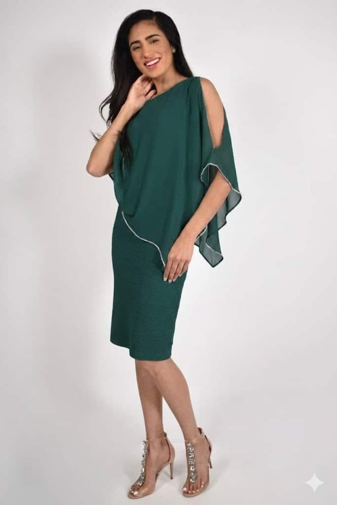 Stretch Shift Dress WITH CAPE OVERLY FLDR74.JPG