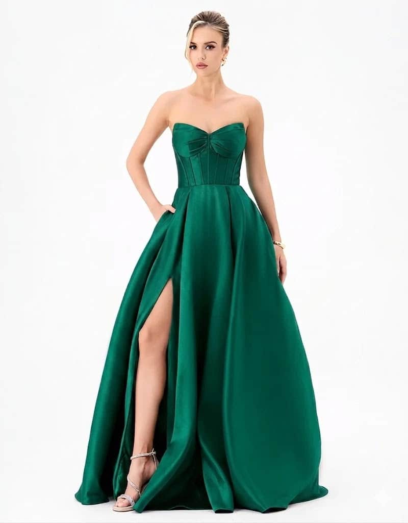 Strapless Pleated Ball Gown B840424.JPG