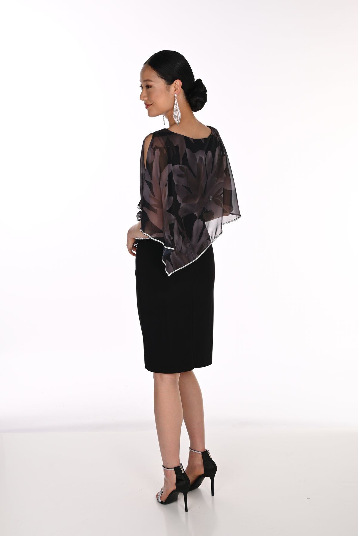 Black Dress with Floral Cape Overlay FLDR77.JPG