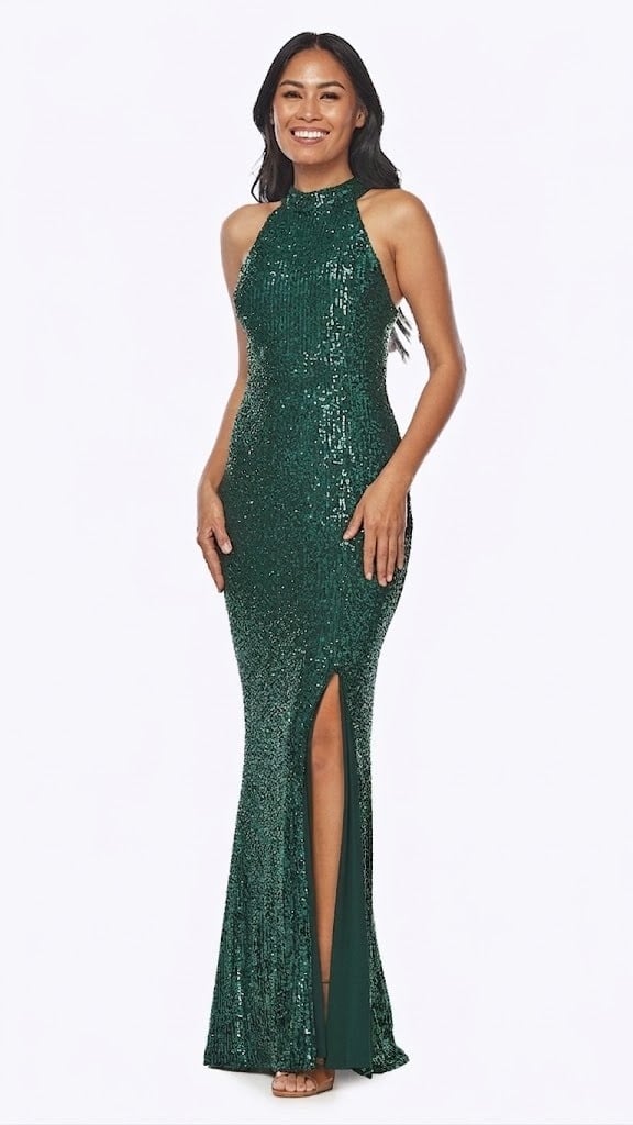 Long Sequin Halter Dress ZADR19.JPG