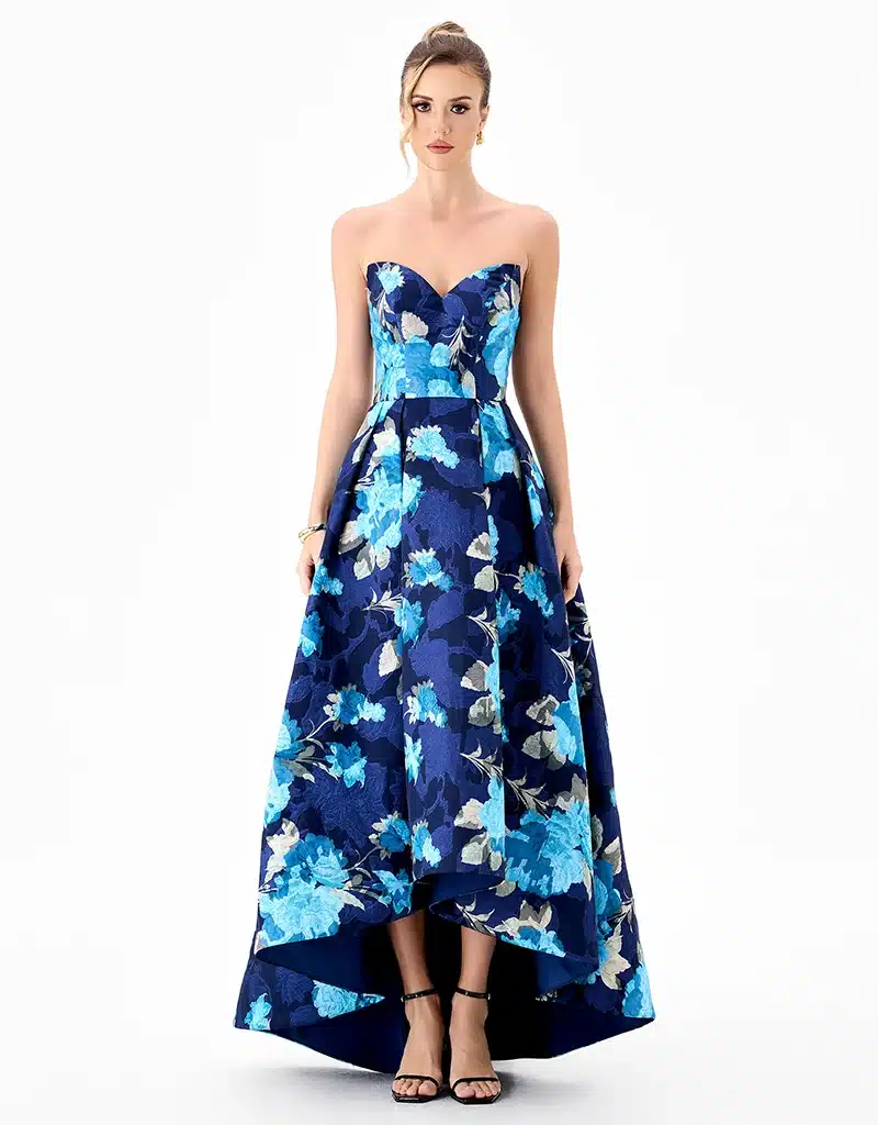 Strapless Hi-Lo Burnout Jacquard Dress B850715.JPG