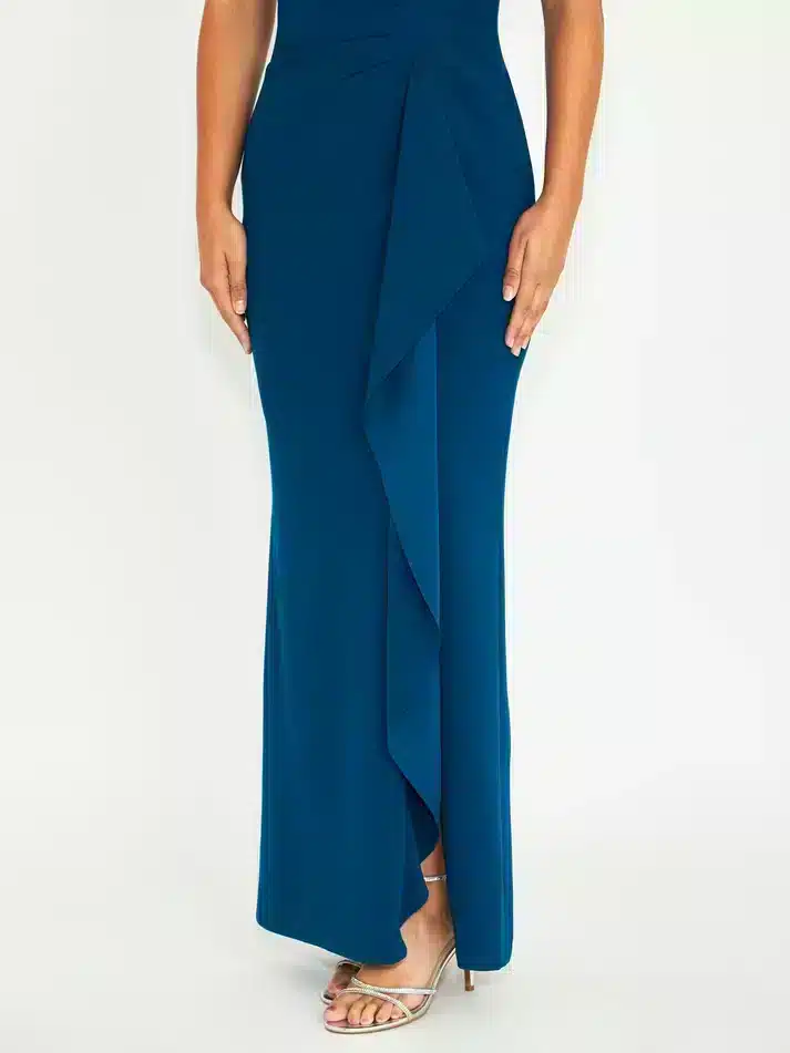 Imperial Blue Stretch Crepe Gown ACDR49.JPG